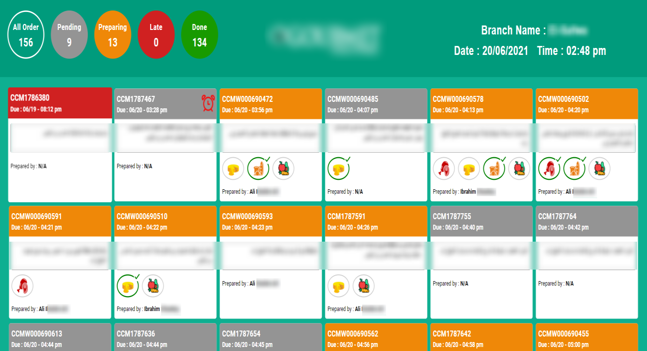 Order Screen